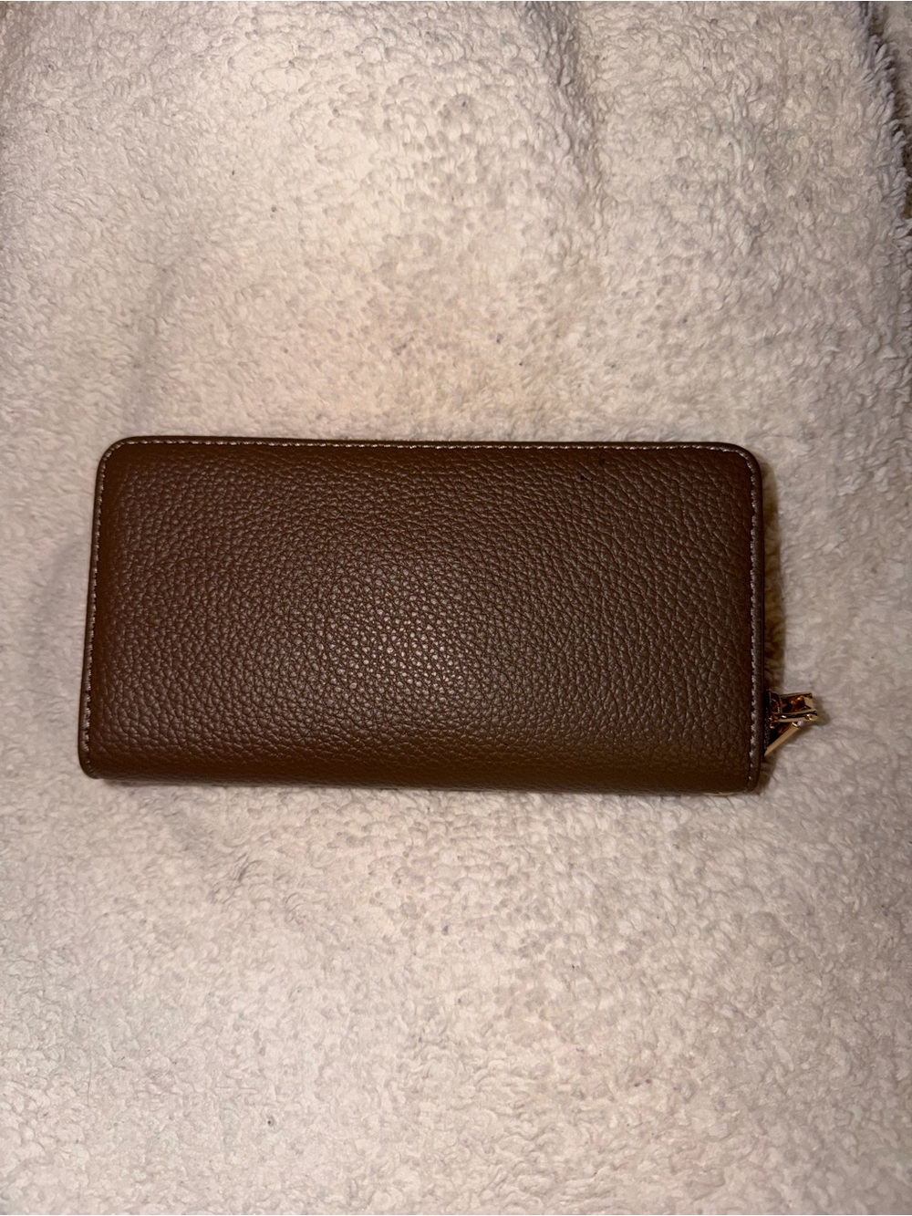 Women's Brown Pebbled Zip Card & Key Holder